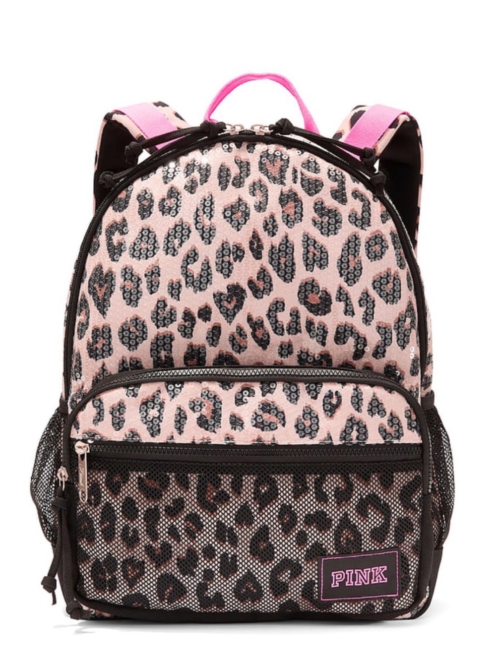 PINK Victoria's Secret Sequin Leopard Backpack NWT